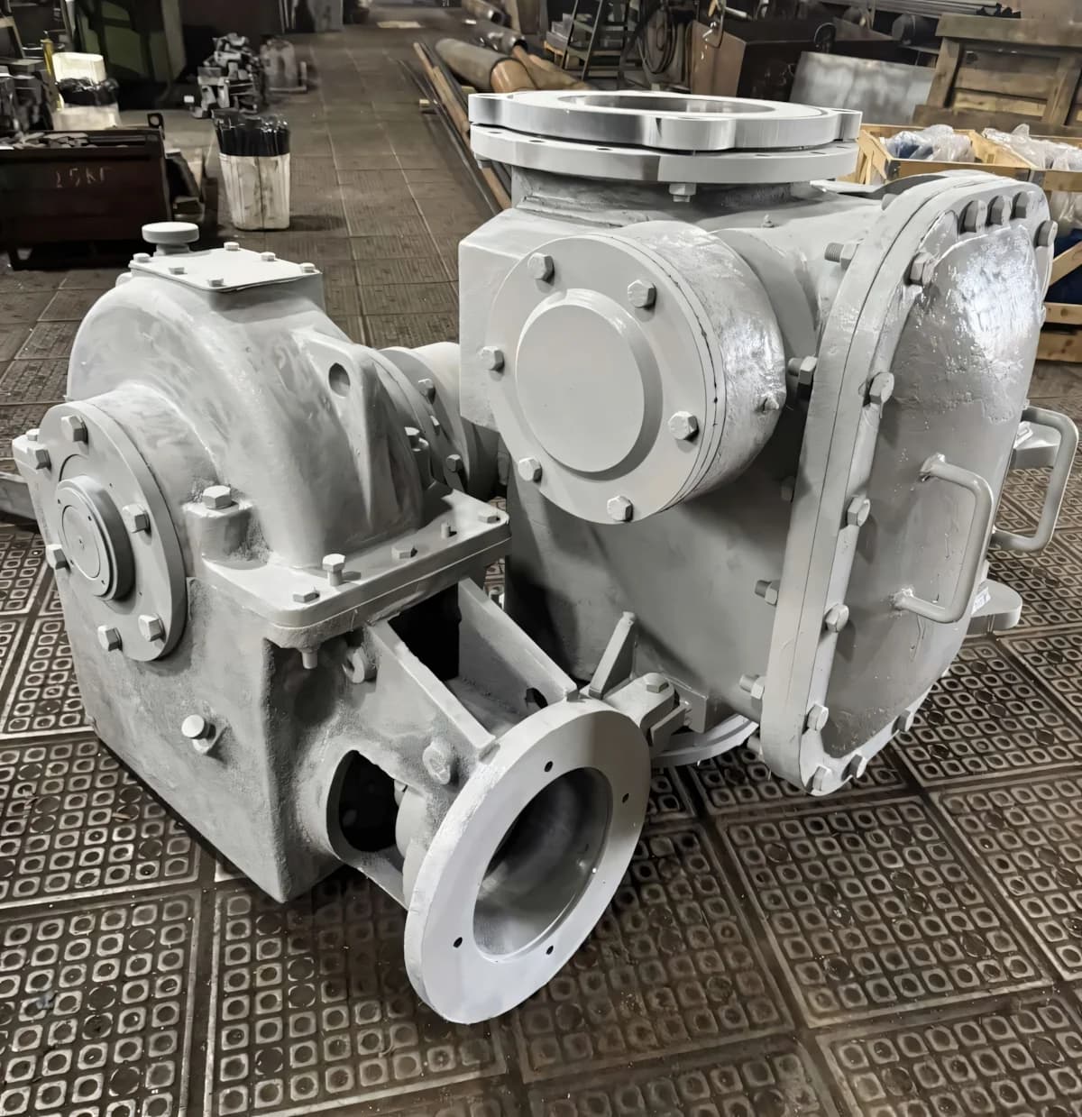 Complex industrial casting ready for dispatch
